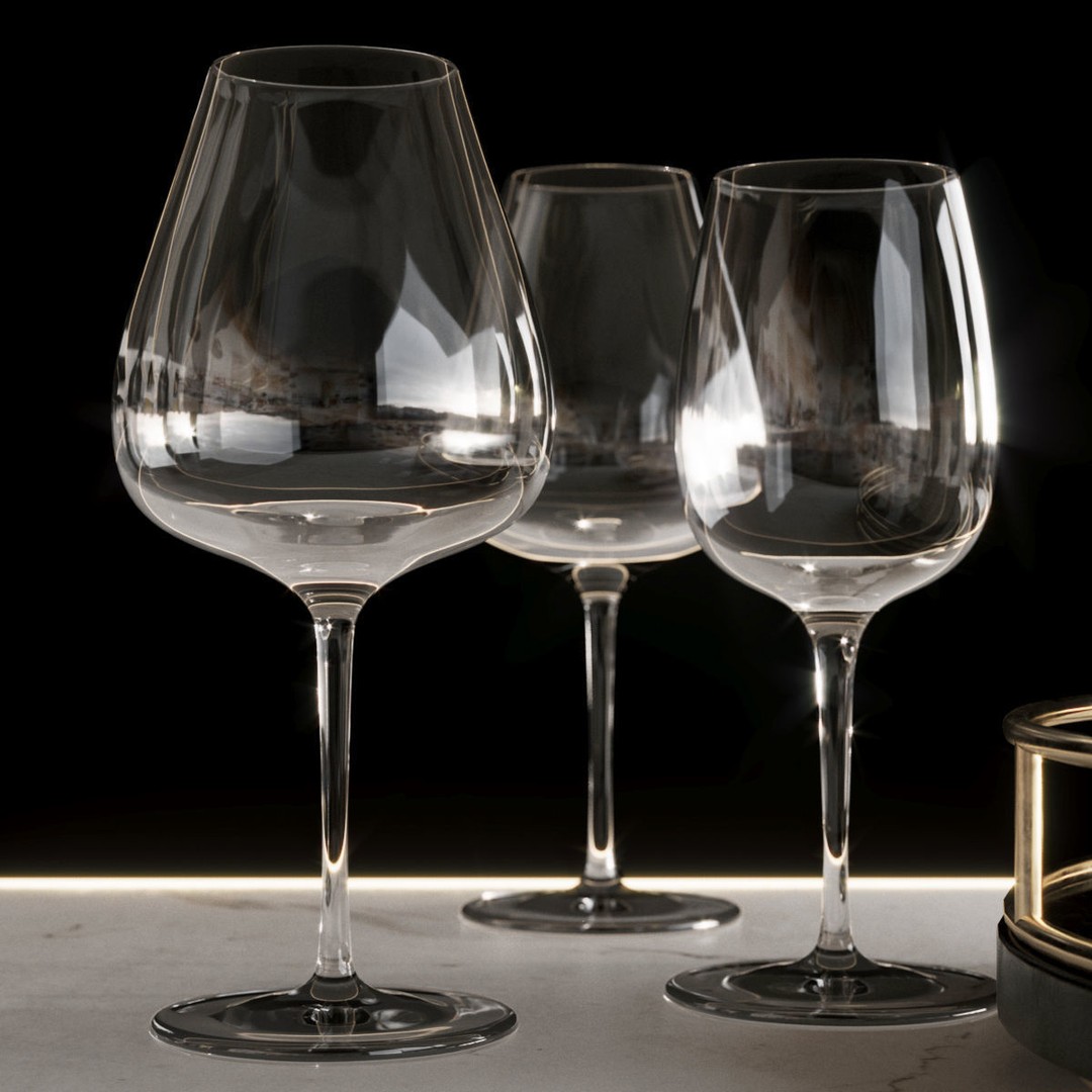 Wine Set 3D Model – High-Detail Kitchenware, FBX & 3dsMax - View 4