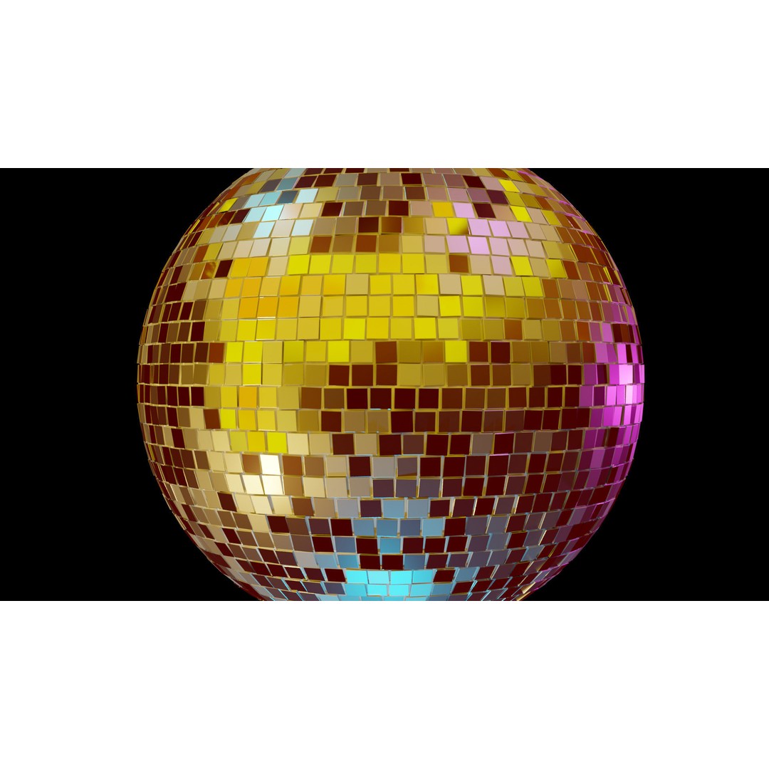 Disco Ball 3D Model – High Poly Mirror Ball for Interior Lighting - View 6