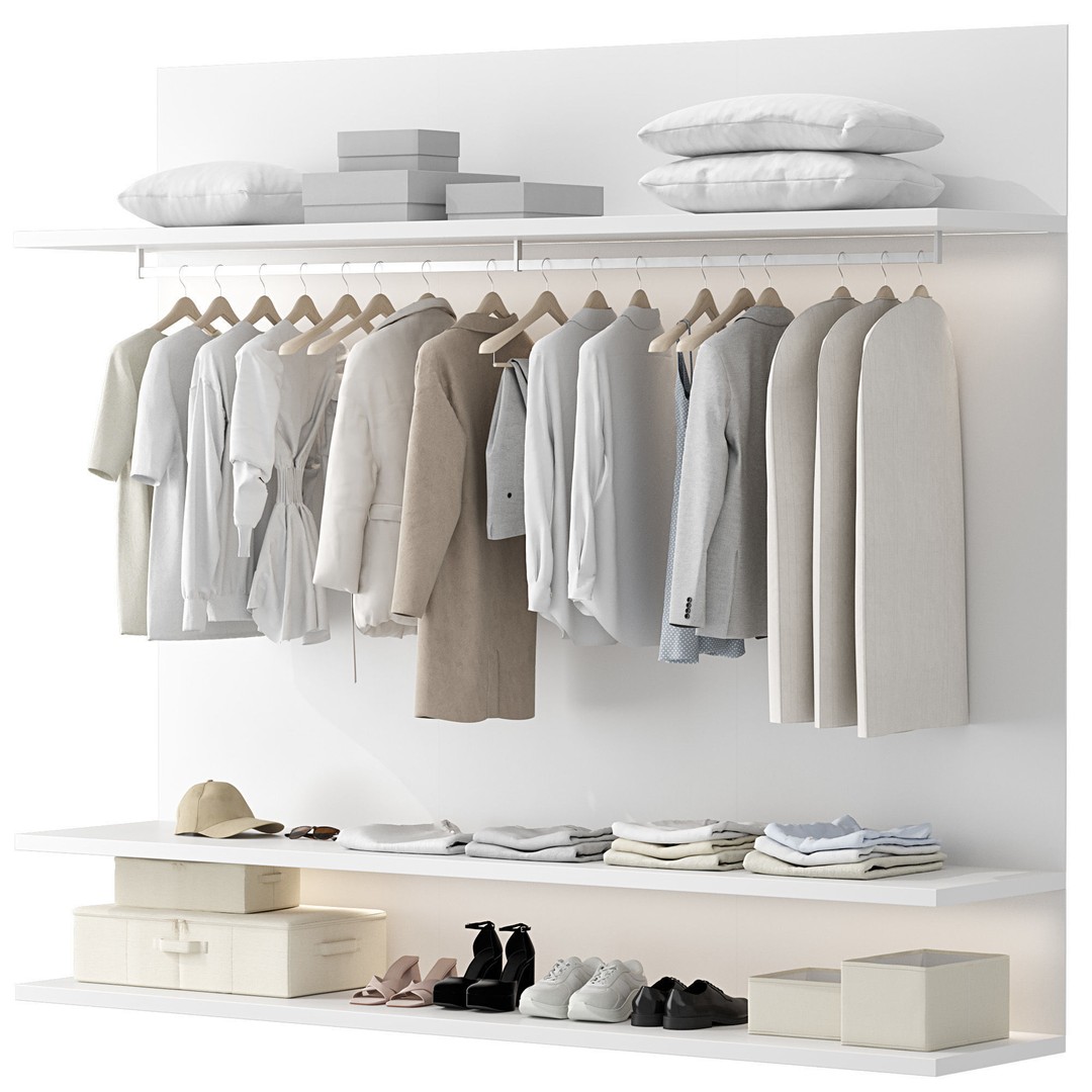 Wardrobe Set 02 3D Model – Interior Storage Closet with PBR Textures - View 4