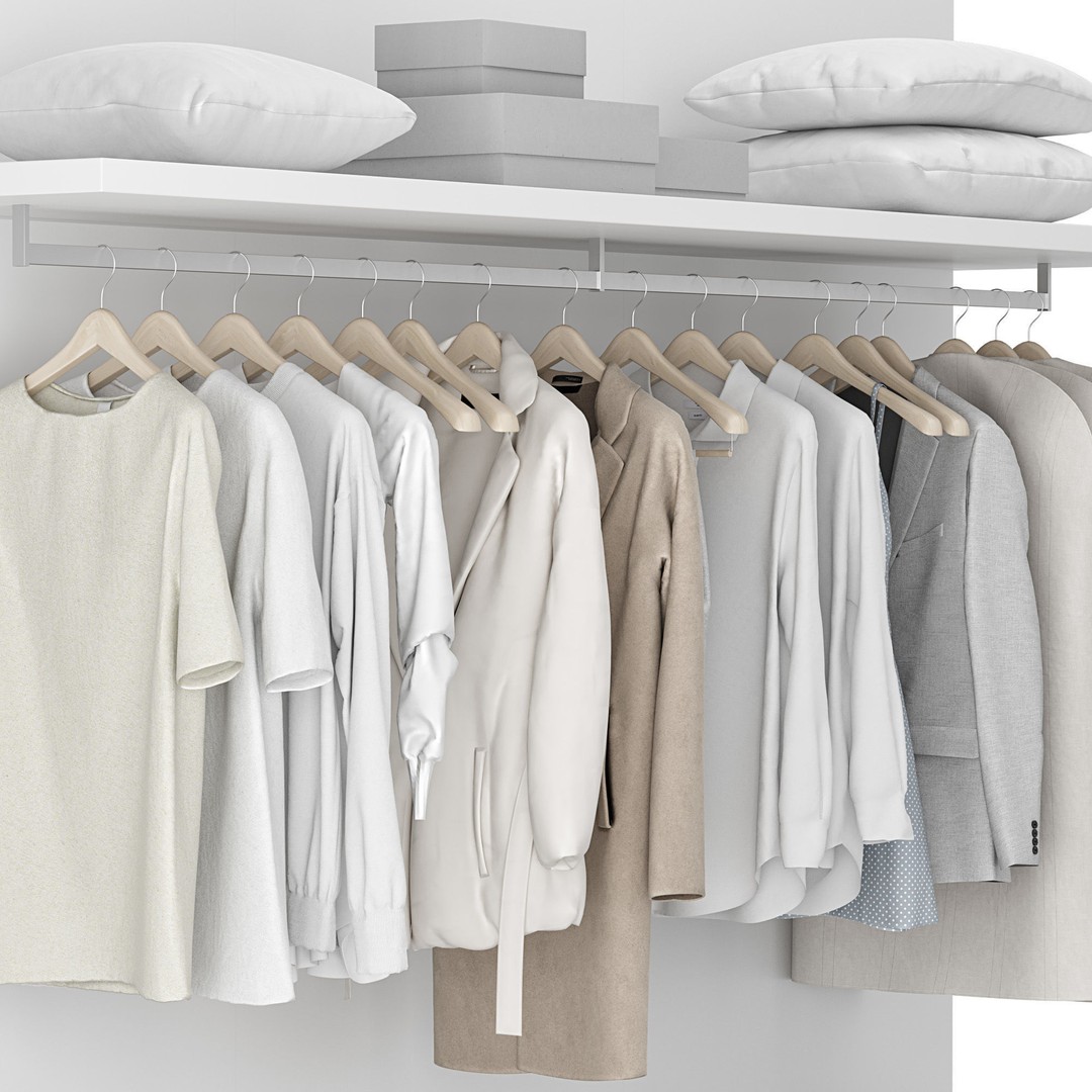 Wardrobe Set 02 3D Model – Interior Storage Closet with PBR Textures - View 5