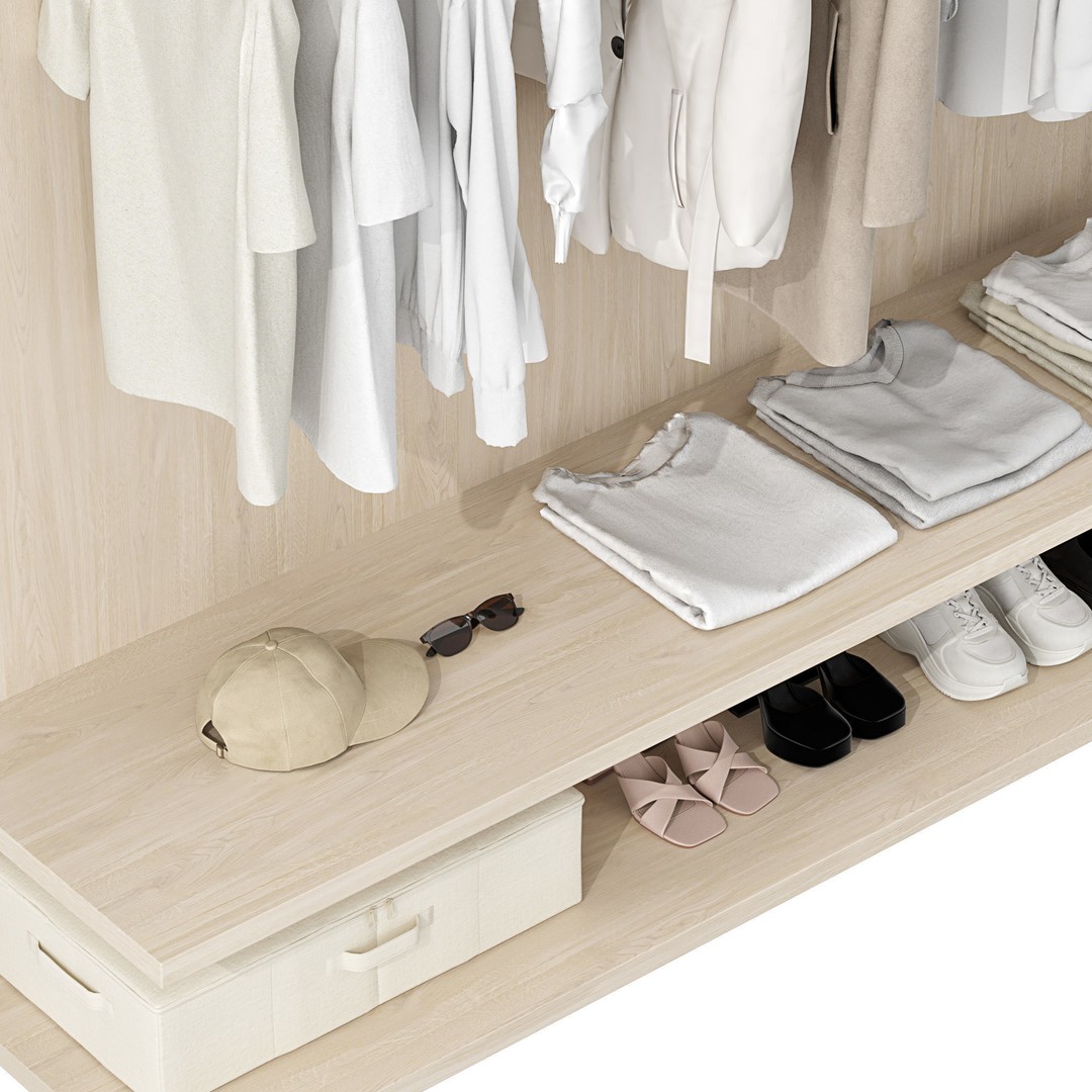 Wardrobe Set 02 3D Model – Interior Storage Closet with PBR Textures - View 7