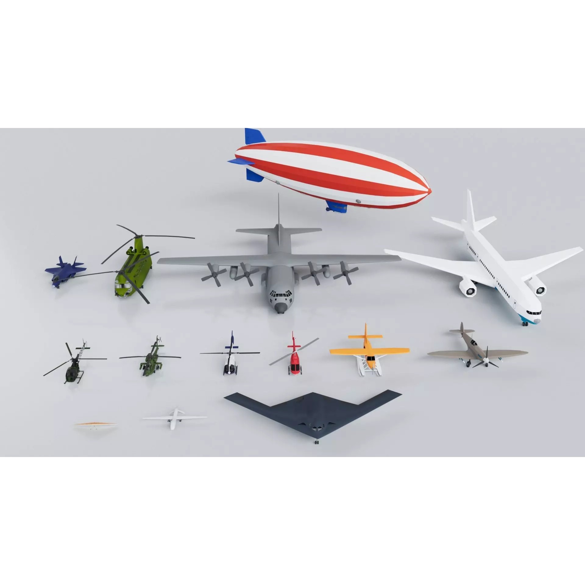 200 Vehicles Mega Pack - Low-Poly Game-Ready 3D Model - View 6