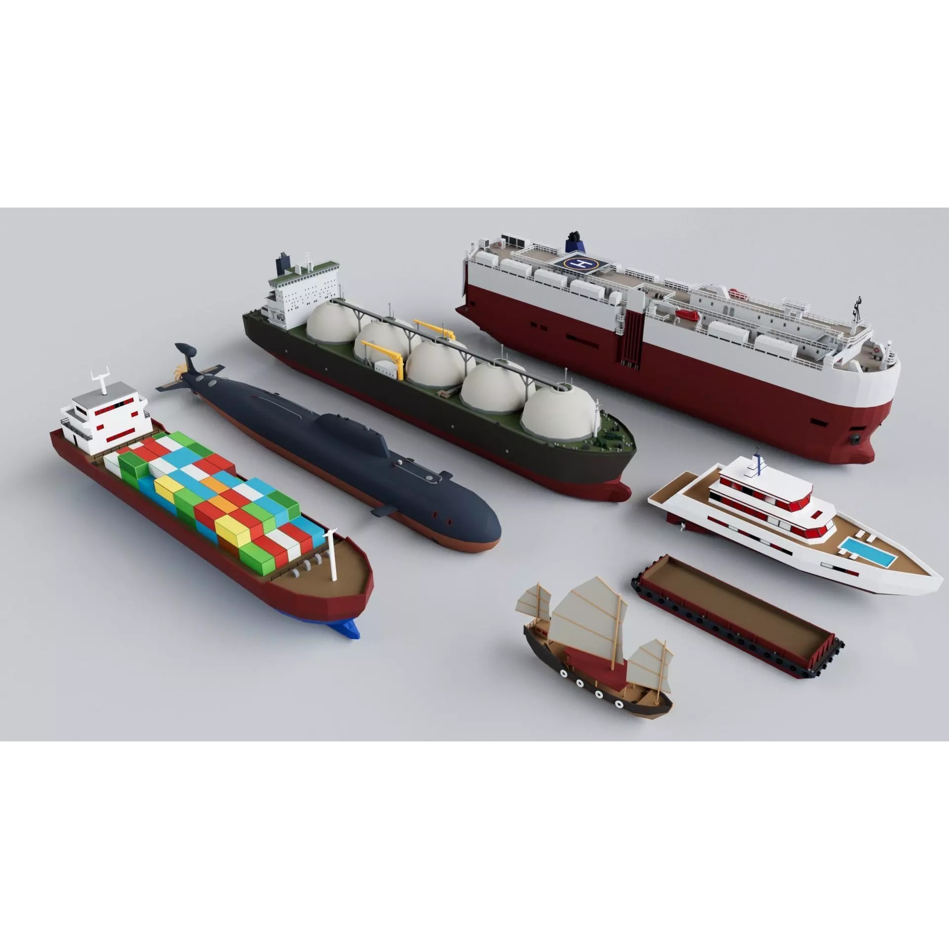 200 Vehicles Mega Pack - Low-Poly Game-Ready 3D Model - View 7