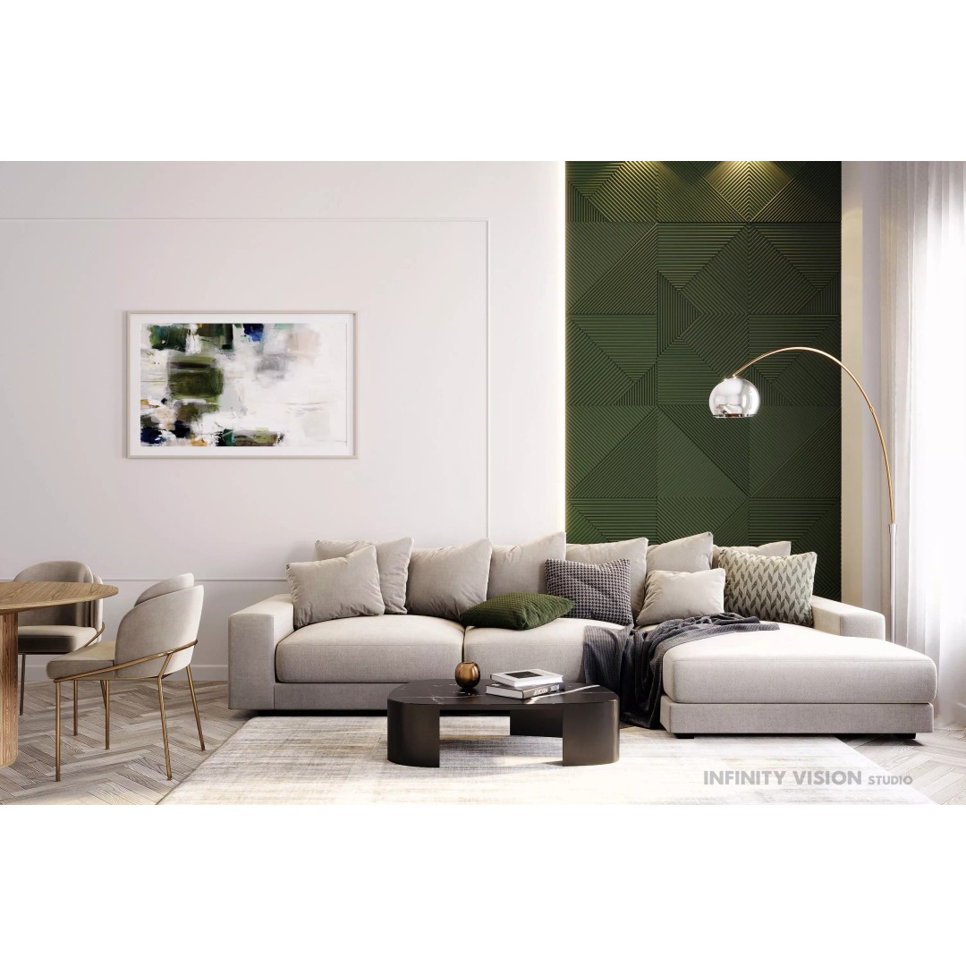 Living Room 3D Model – Textured Interior Scene with Corona Setup - View 2