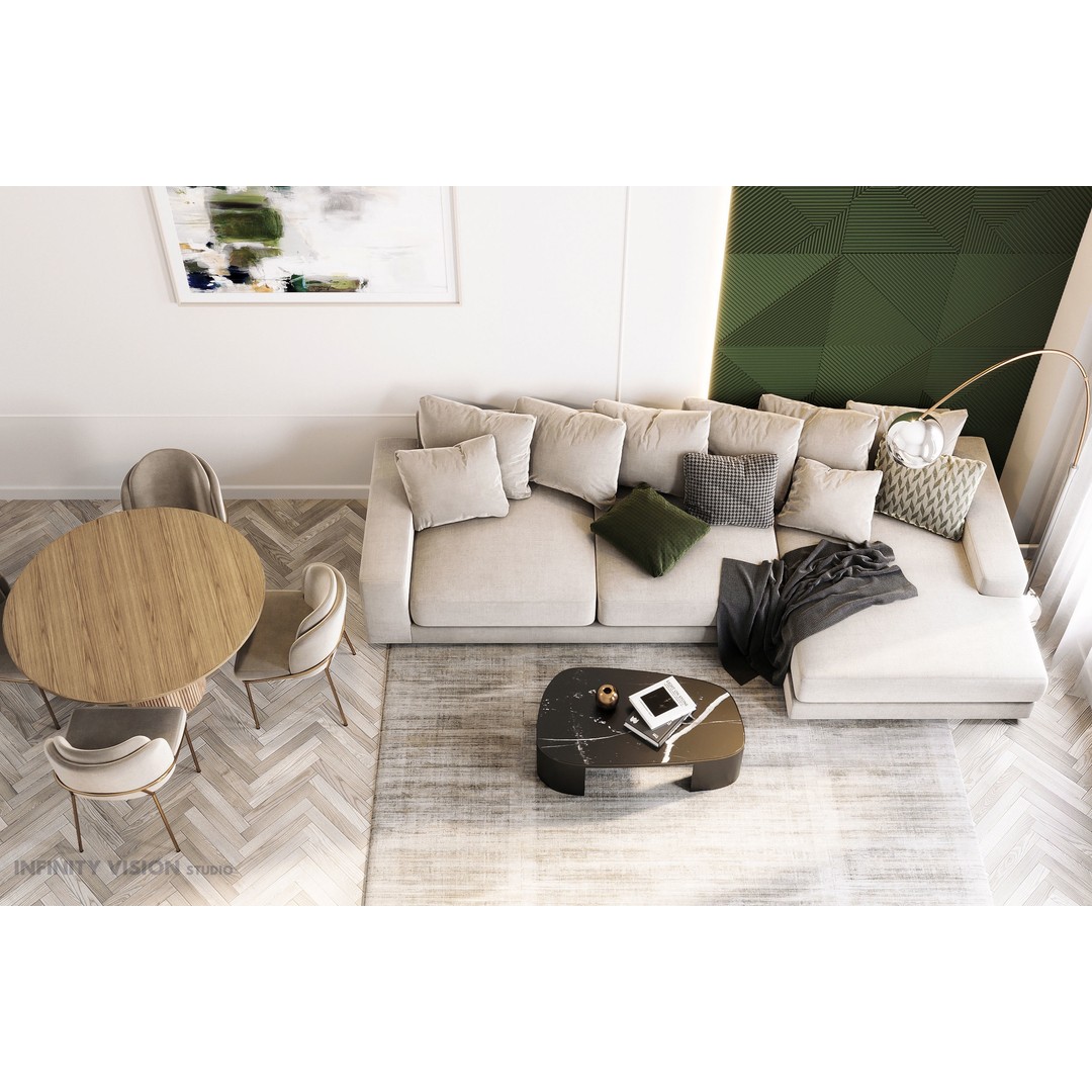 Living Room 3D Model – Textured Interior Scene with Corona Setup - View 5