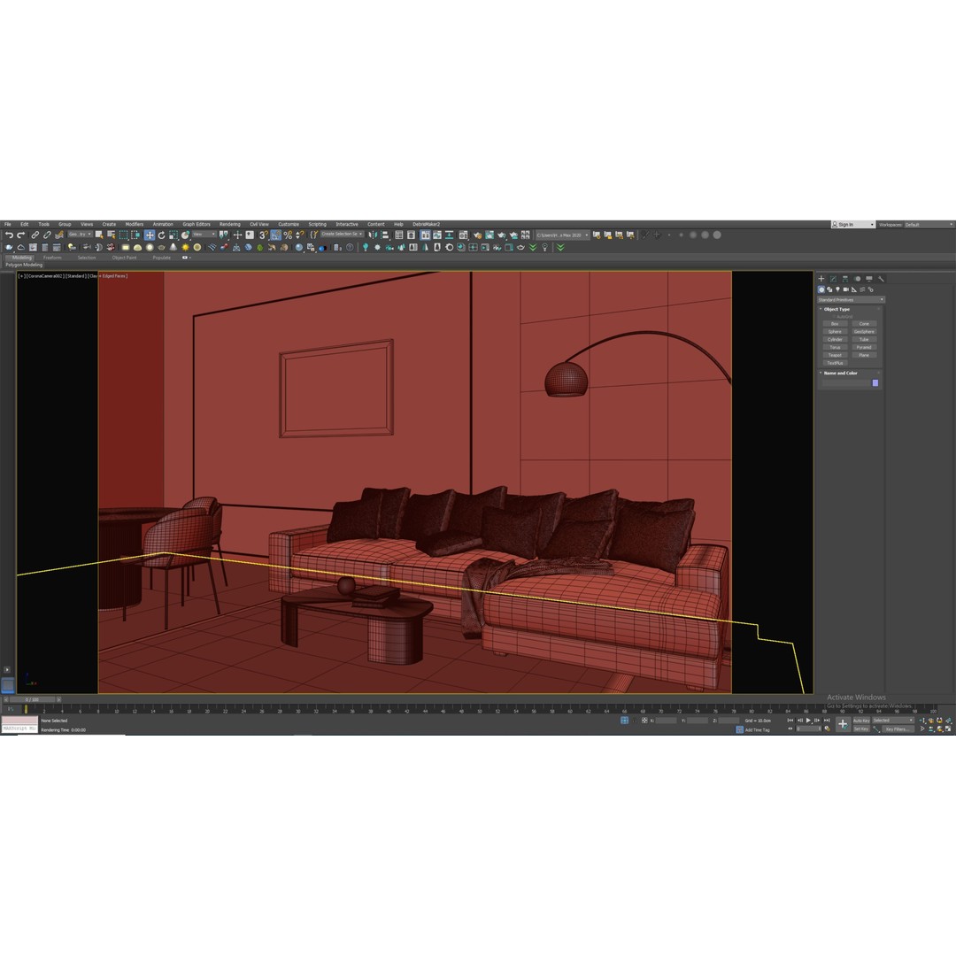 Living Room 3D Model – Textured Interior Scene with Corona Setup - View 9