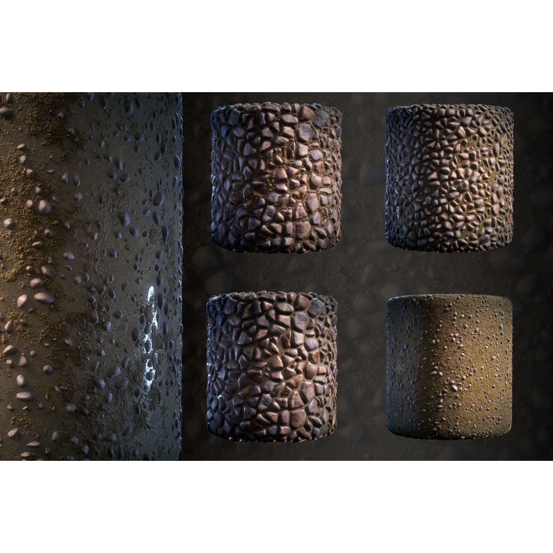 Stone Floor 3D Model – PBR Textures Bundle, SBSAR & Maps - View 11