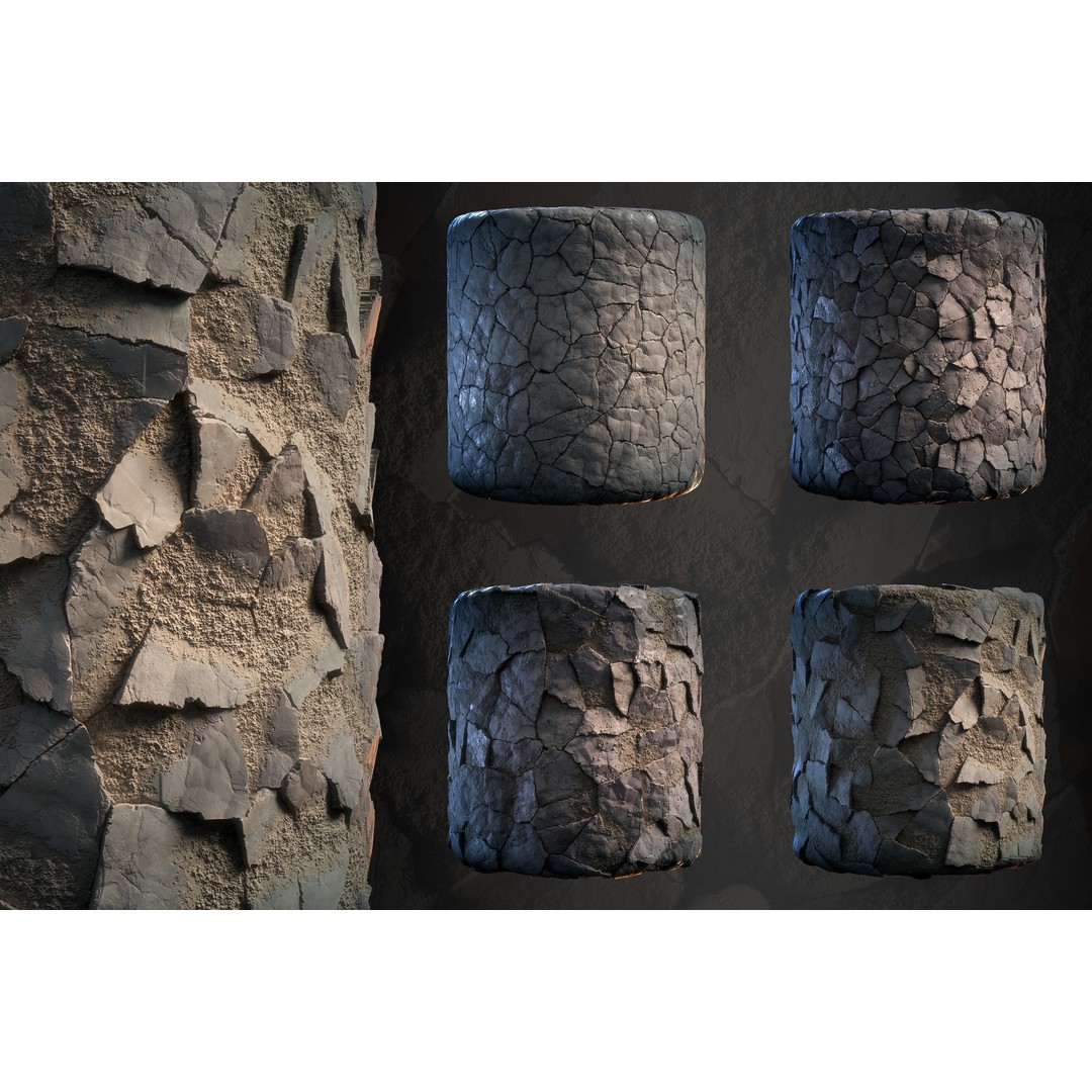 Stone Floor 3D Model – PBR Textures Bundle, SBSAR & Maps - View 12