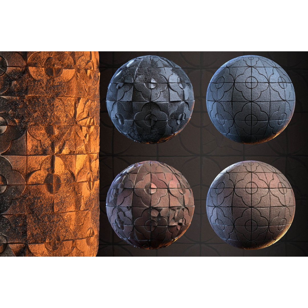 Stone Floor 3D Model – PBR Textures Bundle, SBSAR & Maps - View 15
