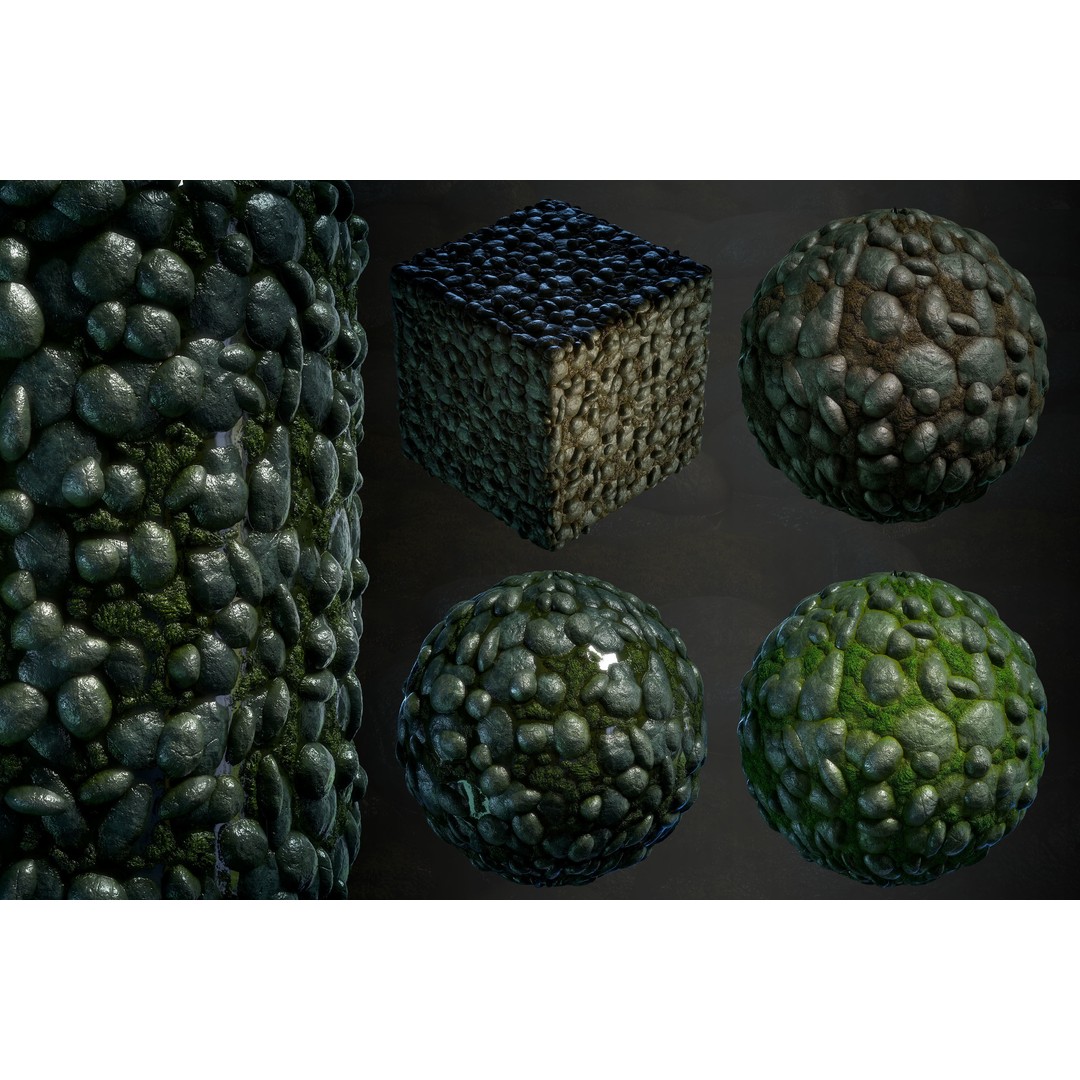 Stone Floor 3D Model – PBR Textures Bundle, SBSAR & Maps - View 3