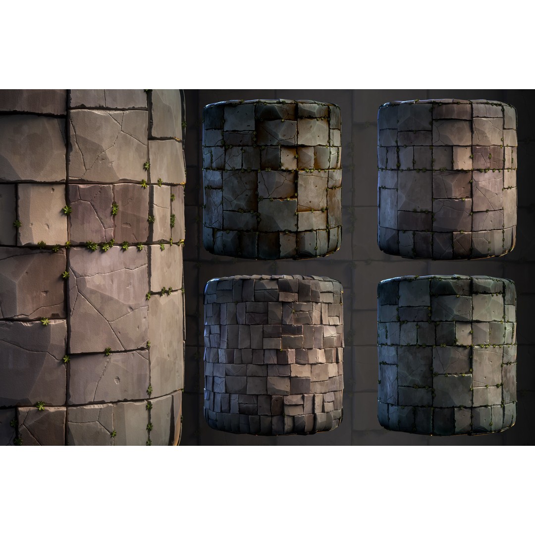 Stone Floor 3D Model – PBR Textures Bundle, SBSAR & Maps - View 9
