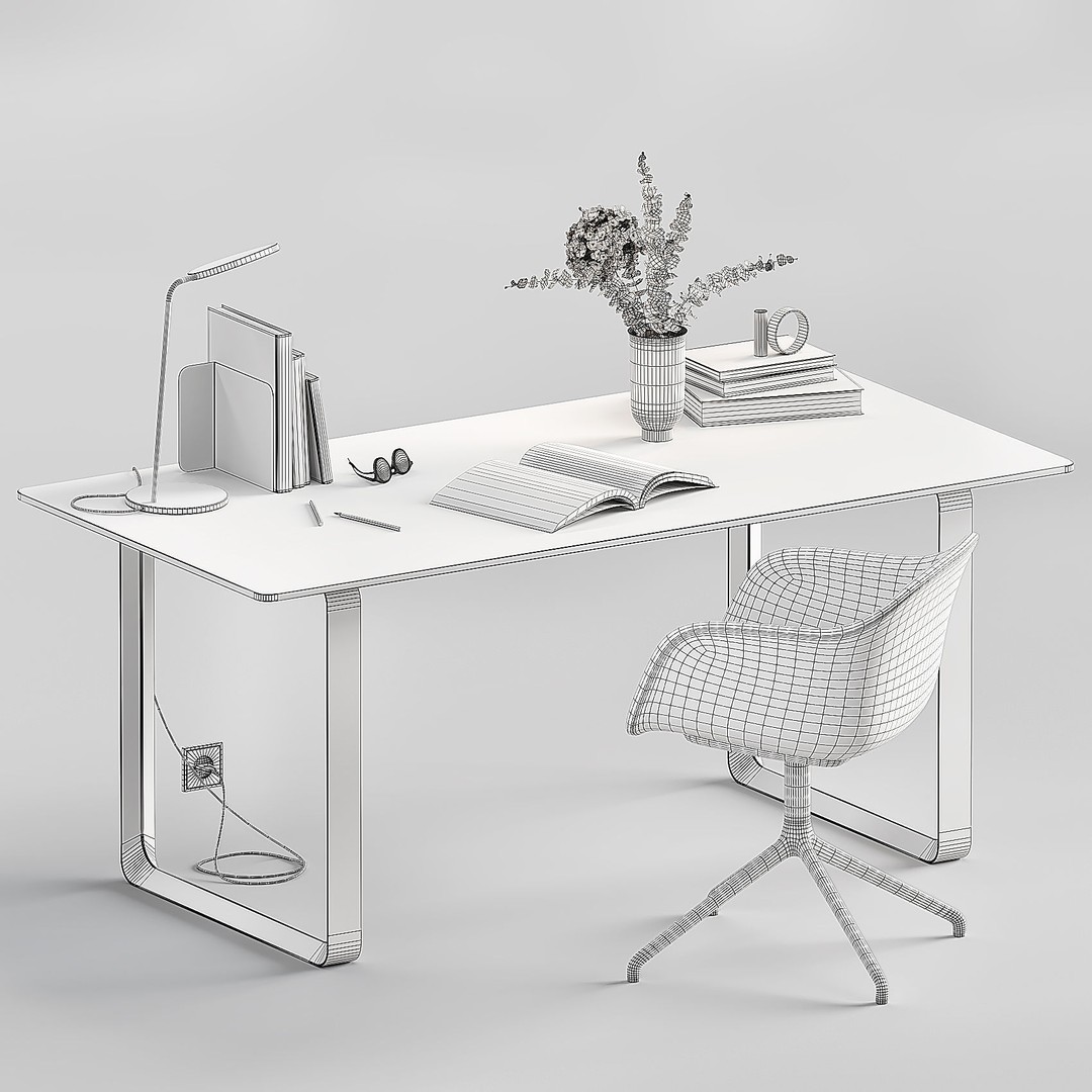 MUUTO Office Set 3D Model – High Poly Interior Asset, FBX/OBJ