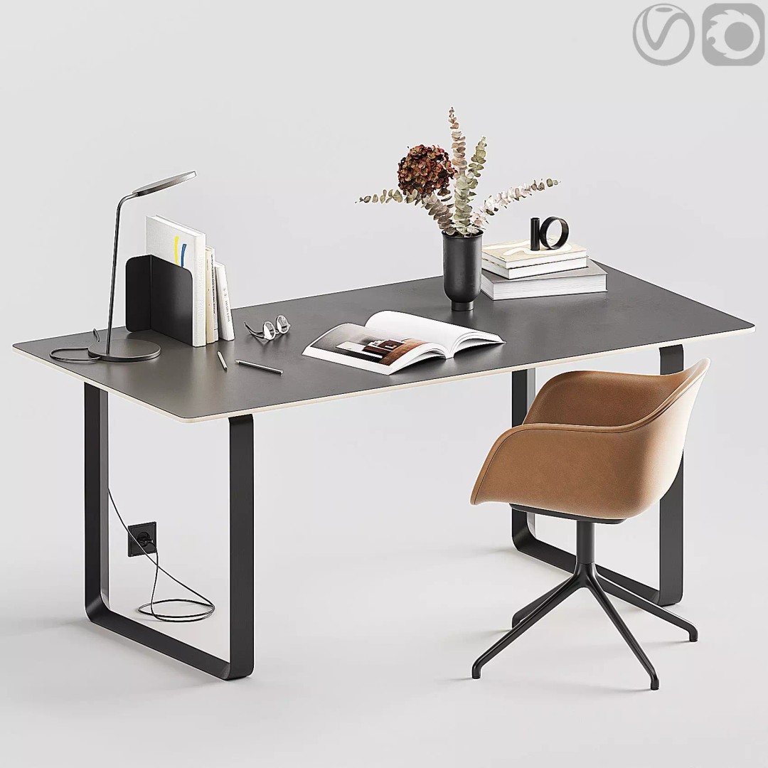 MUUTO Office Set 3D Model – High Poly Interior Asset, FBX/OBJ - View 2