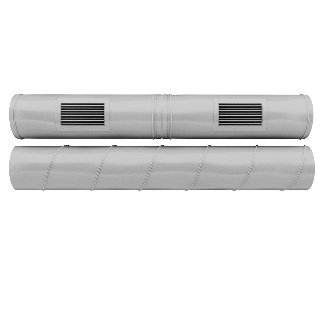 Industrial Ceiling Ventilation System 3D Model – Complete Air Duct Setup, FBX - View 8