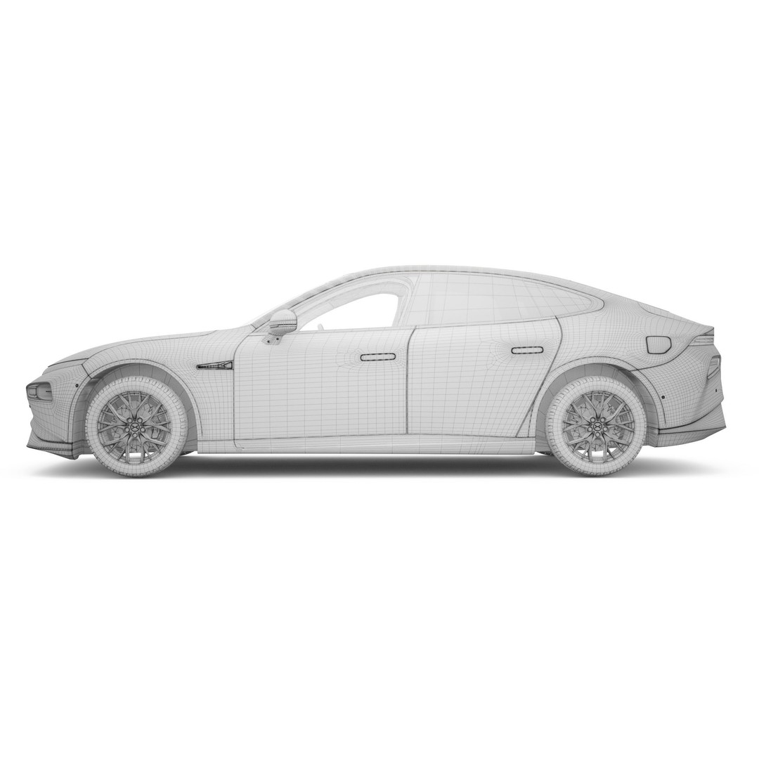 2024 Xpeng P7 3D Model – Luxury Sedan with Rigged Interior, FBX, Blender