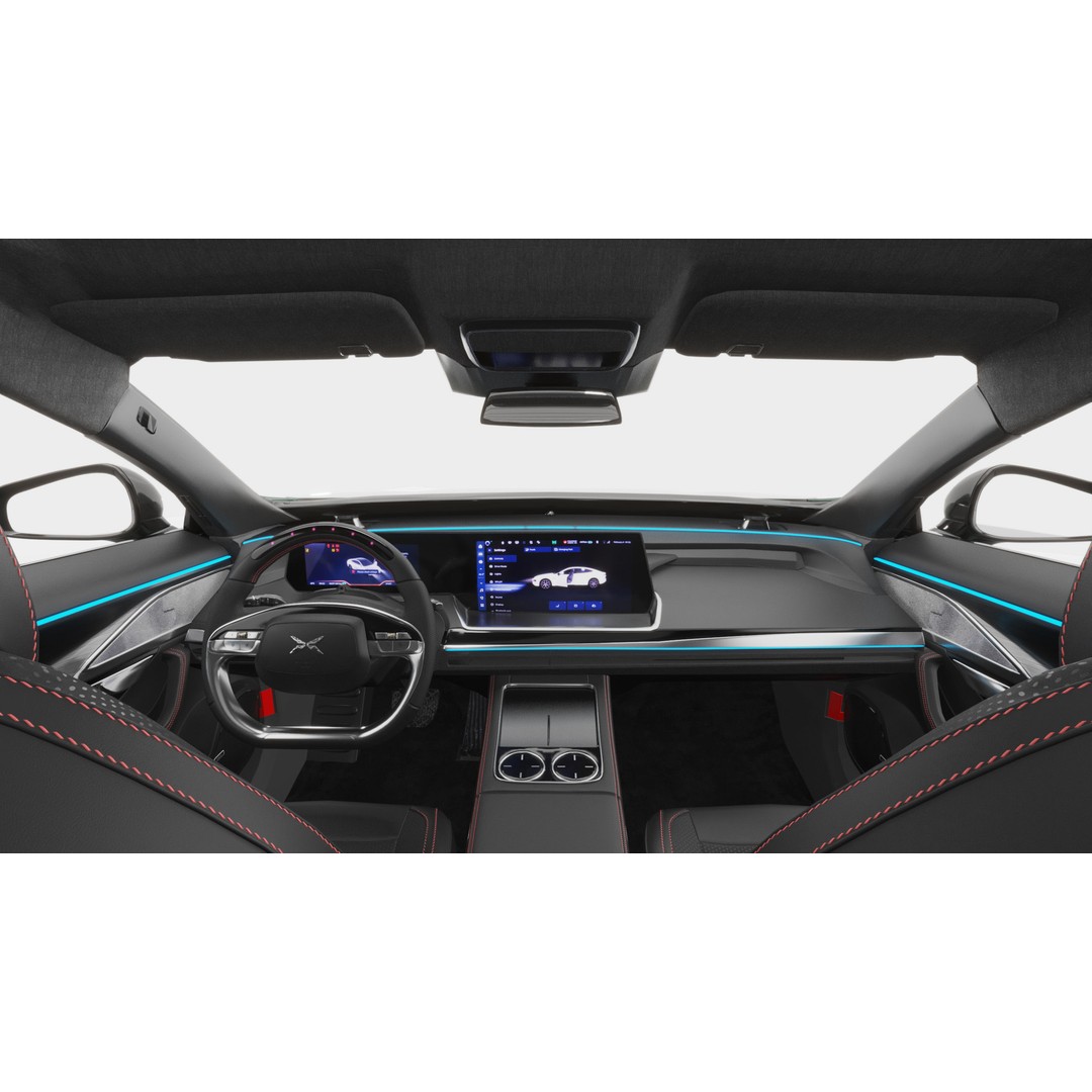 2024 Xpeng P7 3D Model – Luxury Sedan with Rigged Interior, FBX, Blender - View 13
