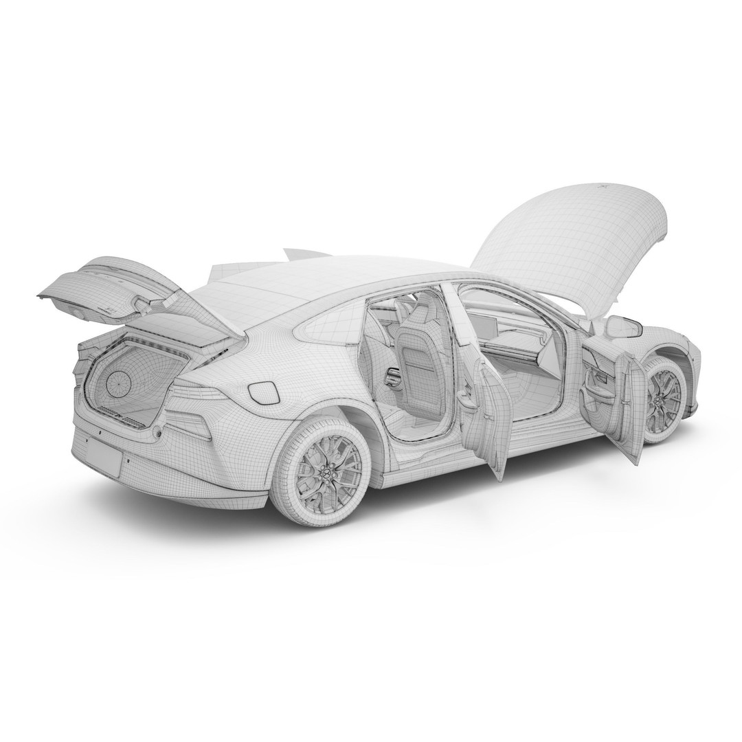 2024 Xpeng P7 3D Model – Luxury Sedan with Rigged Interior, FBX, Blender - View 22