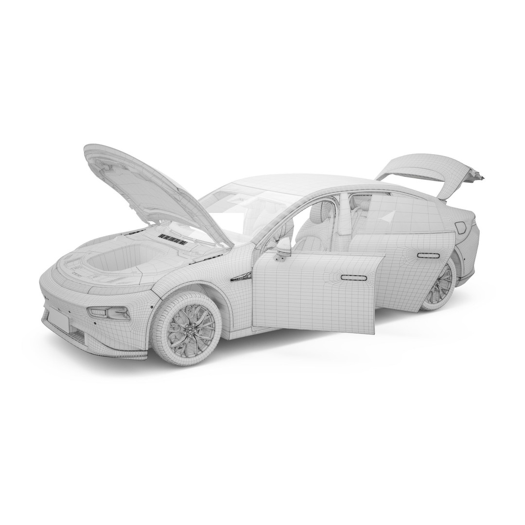 2024 Xpeng P7 3D Model – Luxury Sedan with Rigged Interior, FBX, Blender - View 23