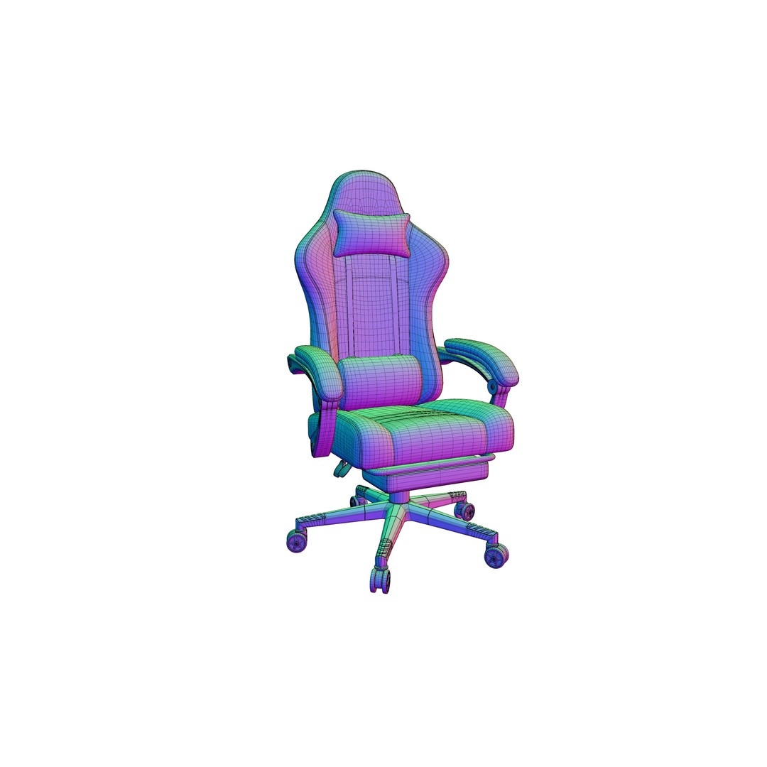 Modern Gaming Chair 3D Model – High Quality PBR Game Asset, FBX - View 7