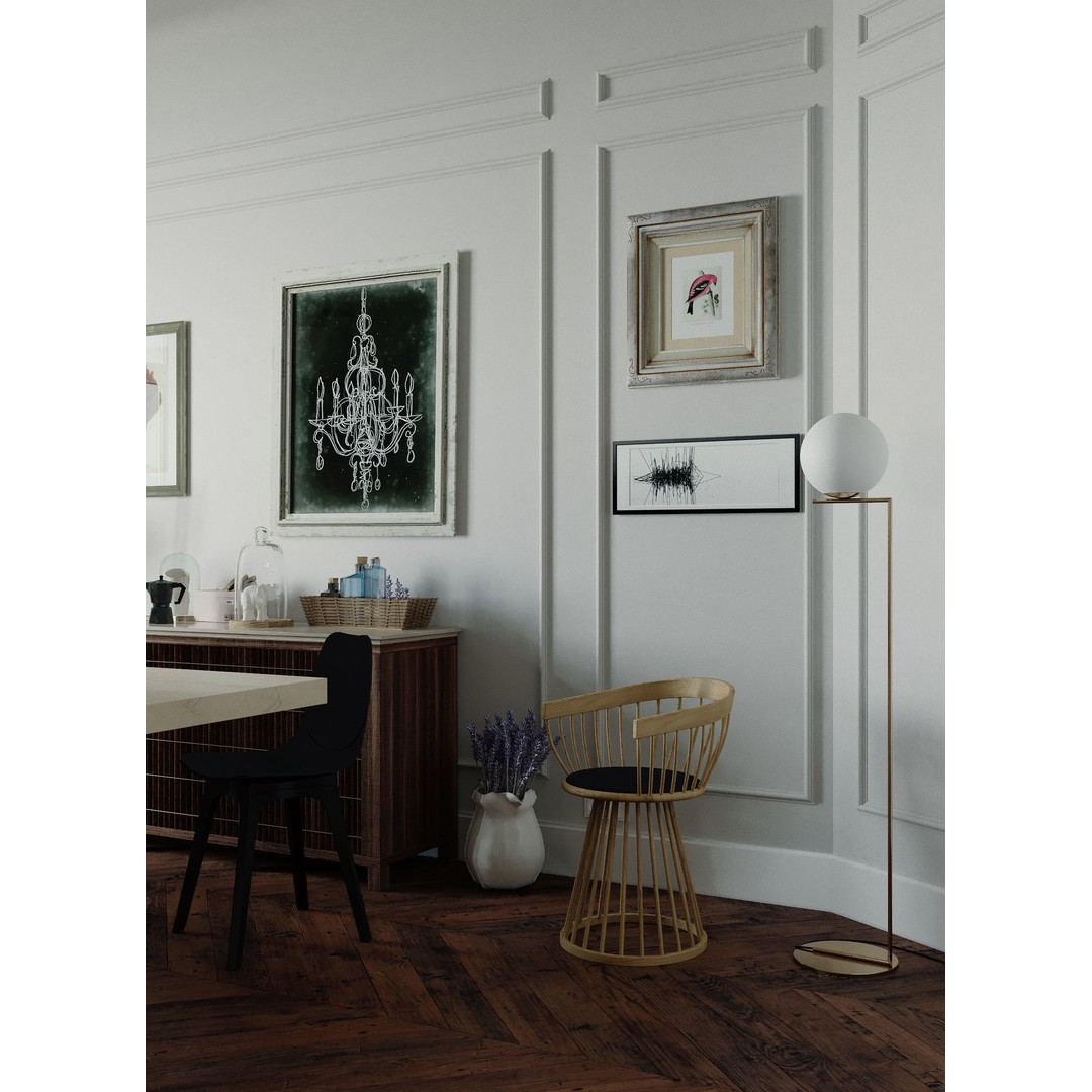 Scandinavian Living Room 3D Model – Fully Textured Interior Scene, Corona - View 3