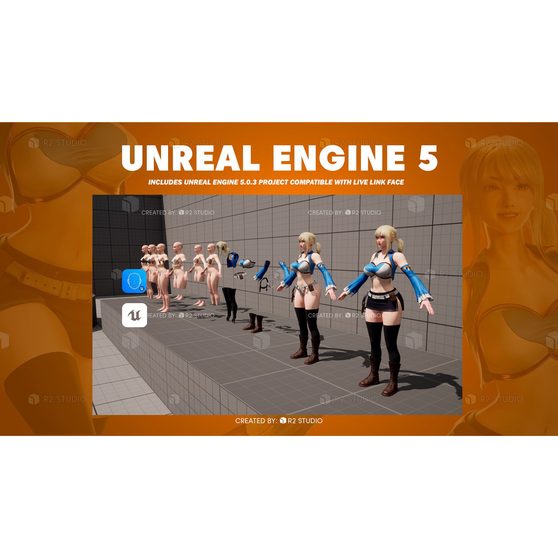 Lucy Heartfilia - Low-Poly Game-Ready 3D Model - View 14