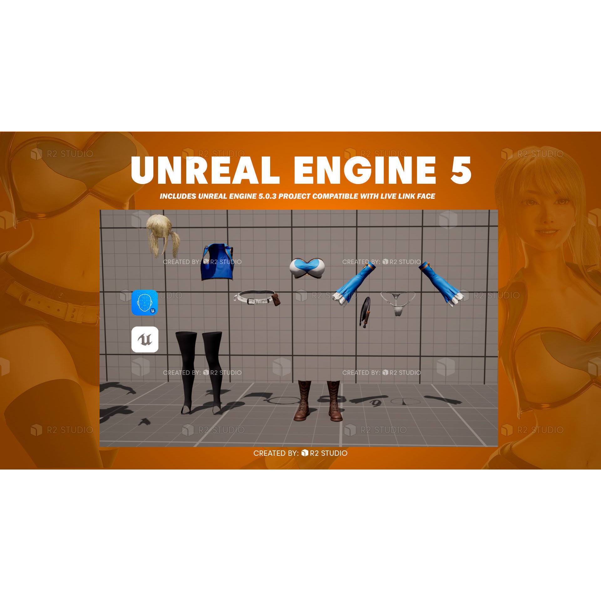 Lucy Heartfilia - Low-Poly Game-Ready 3D Model - View 15