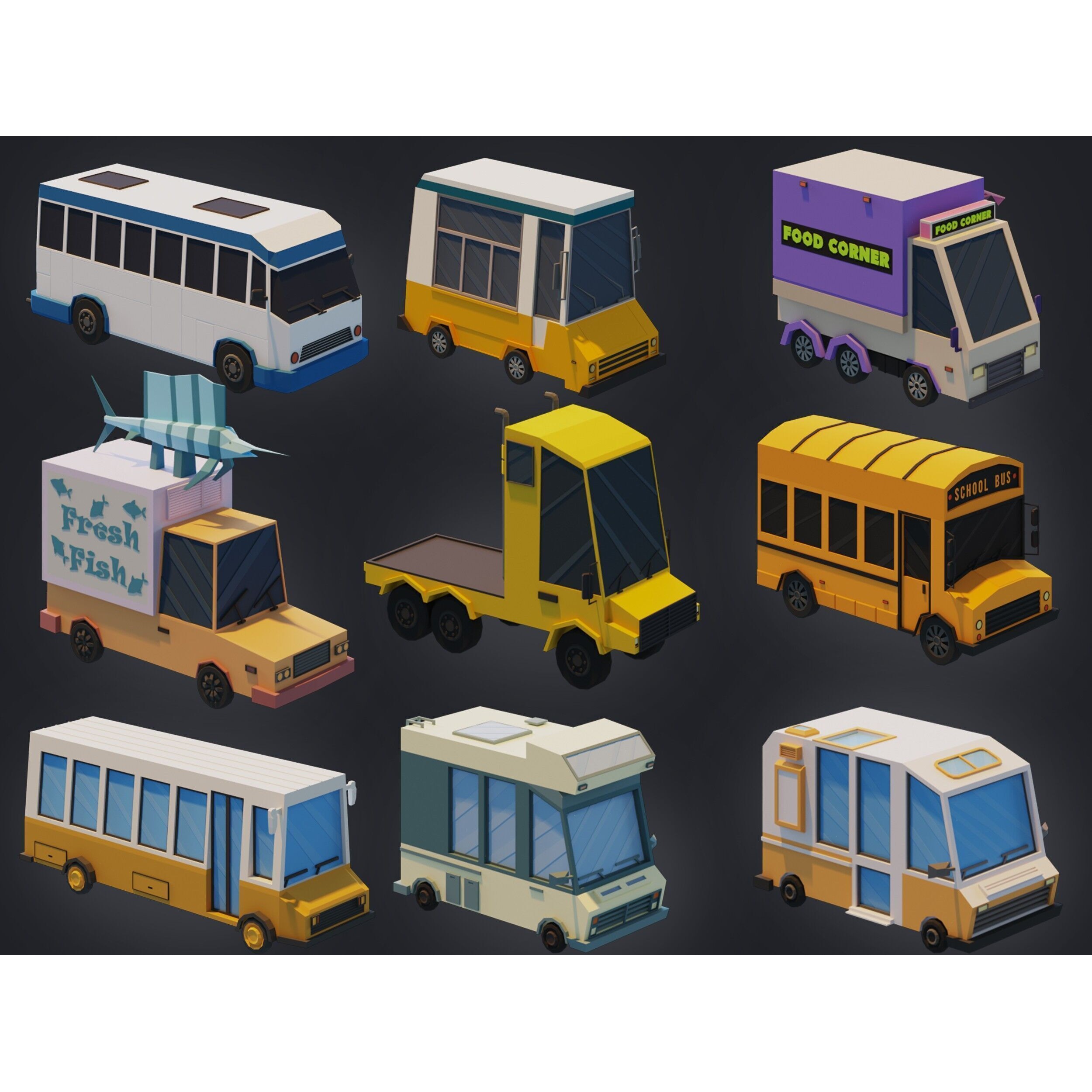 Ultimate City Builder Pack - Low-Poly Game-Ready 3D Model - View 19