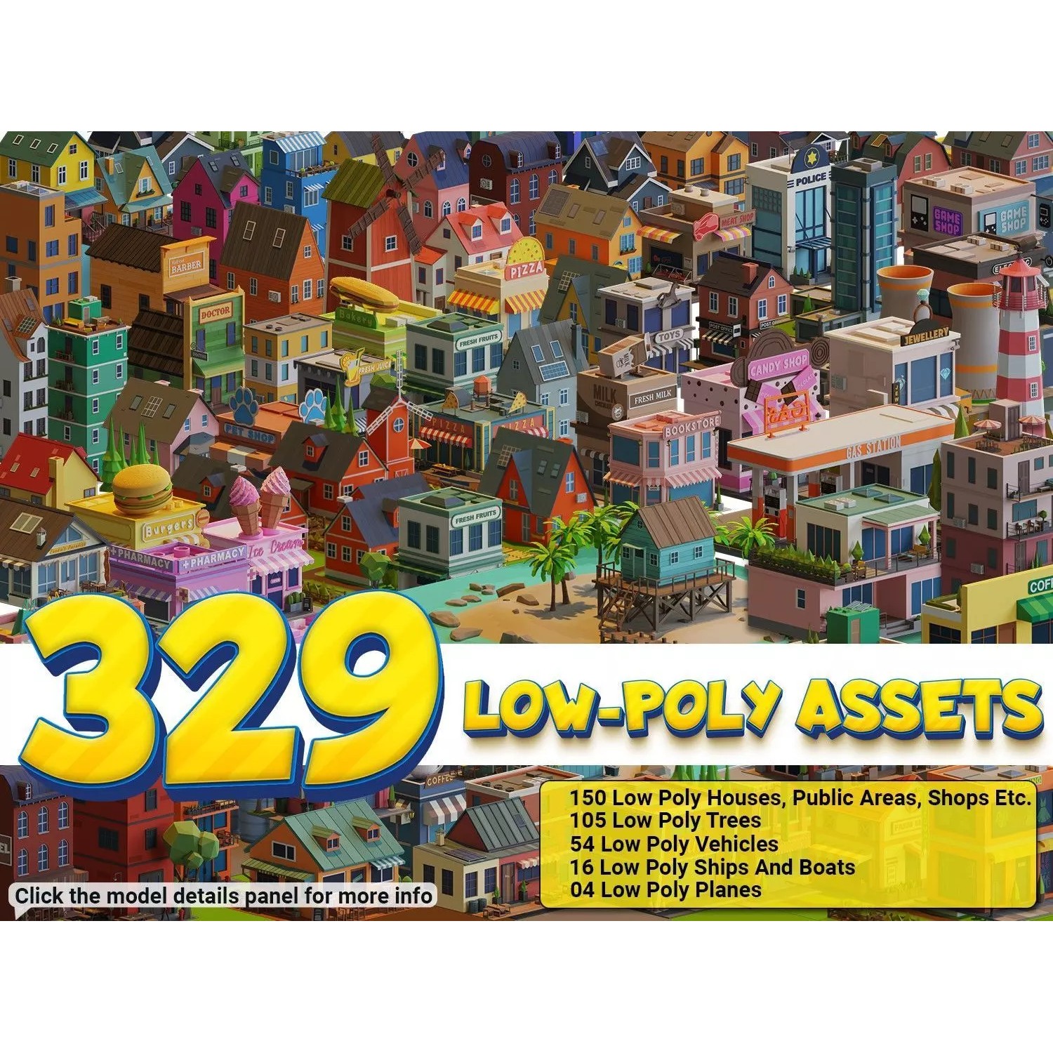 Ultimate City Builder Pack - Low-Poly Game-Ready 3D Model - View 2