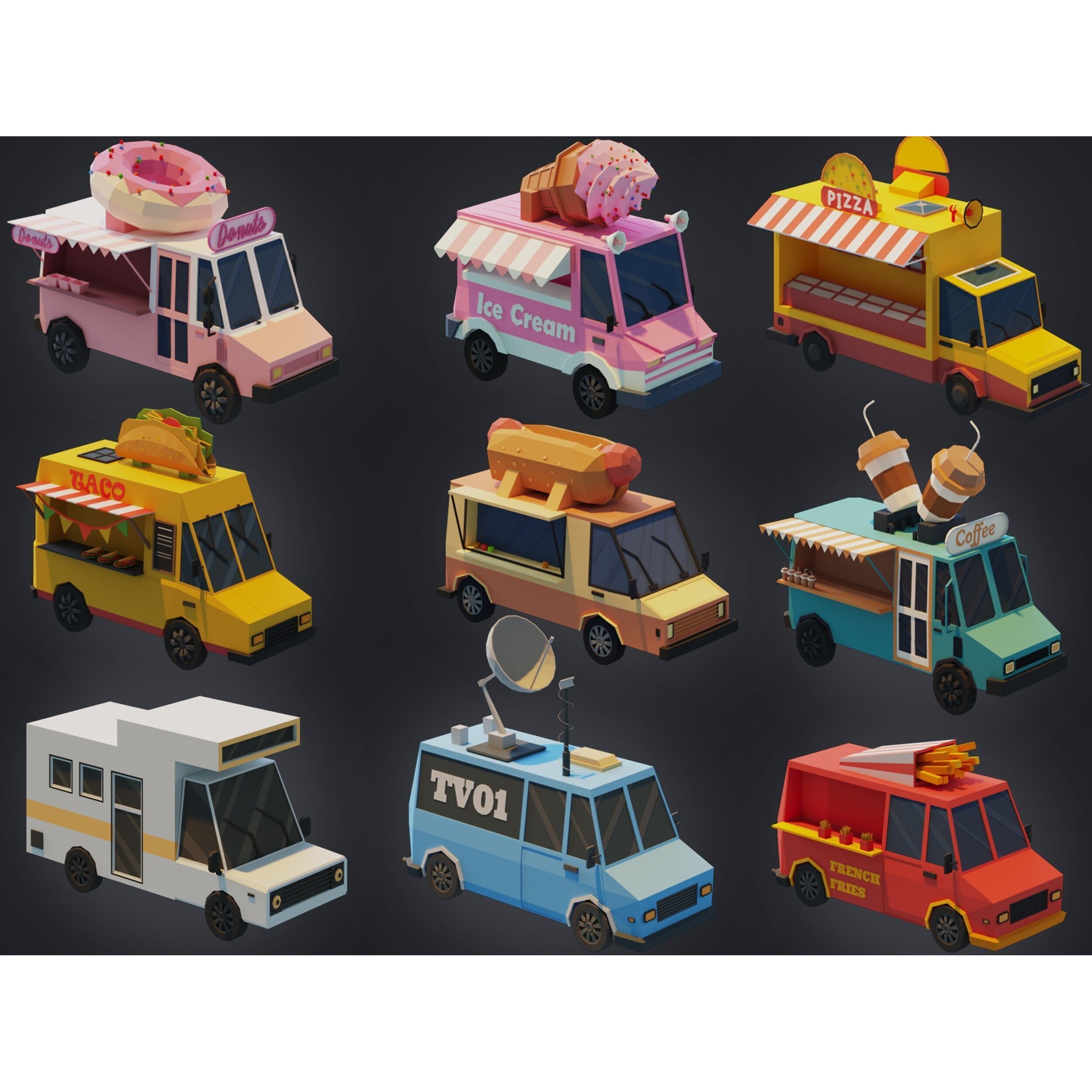 Ultimate City Builder Pack - Low-Poly Game-Ready 3D Model - View 20