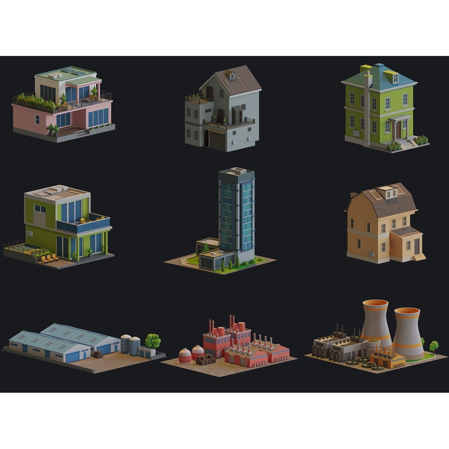 Ultimate City Builder Pack - Low-Poly Game-Ready 3D Model - View 30