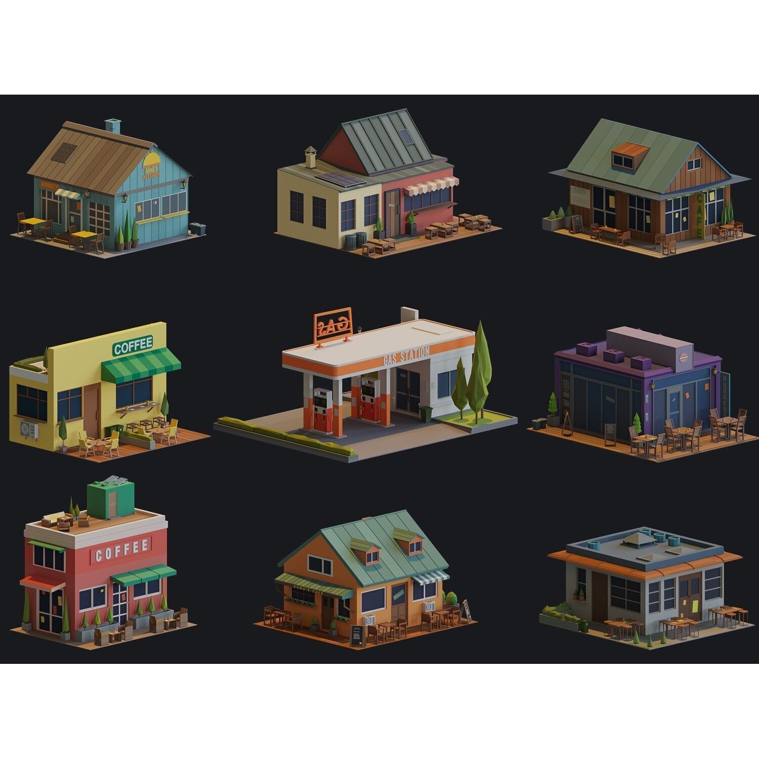 Ultimate City Builder Pack - Low-Poly Game-Ready 3D Model - View 6
