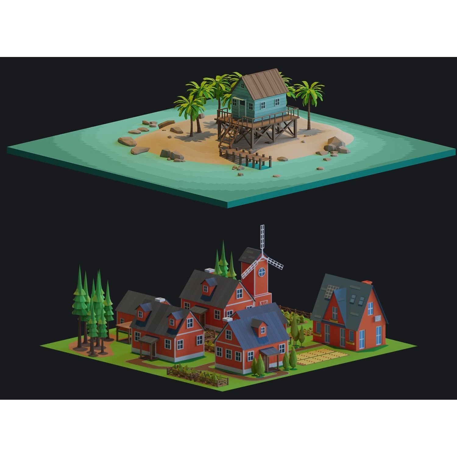 Ultimate City Builder Pack - Low-Poly Game-Ready 3D Model - View 7