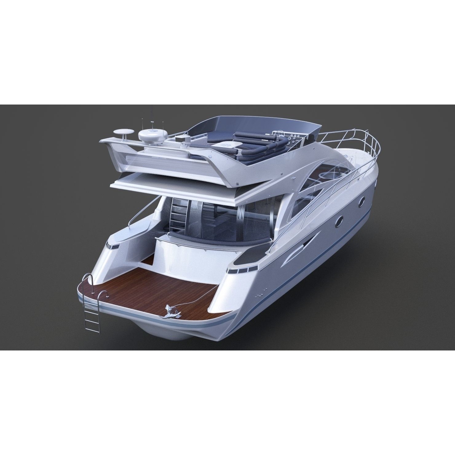 Photorealistic Yacht - Ready-to-Render 3D Model - View 13