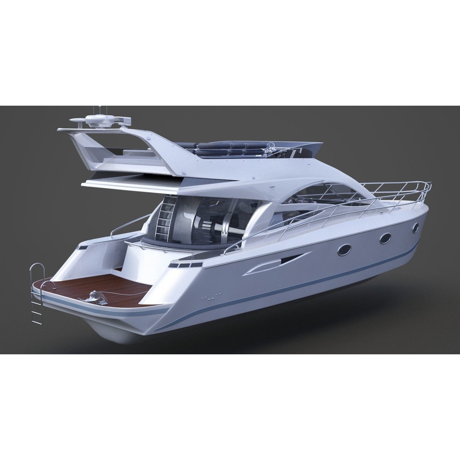 Photorealistic Yacht - Ready-to-Render 3D Model - View 7