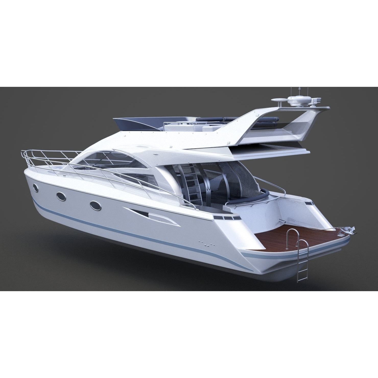 Photorealistic Yacht - Ready-to-Render 3D Model - View 9