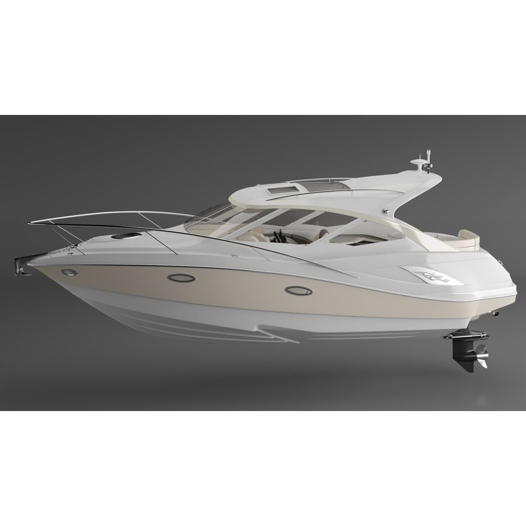 Seaboat 24ft Hardtop 3D Model – Classic Boat Scene, Corona Renderer - View 12