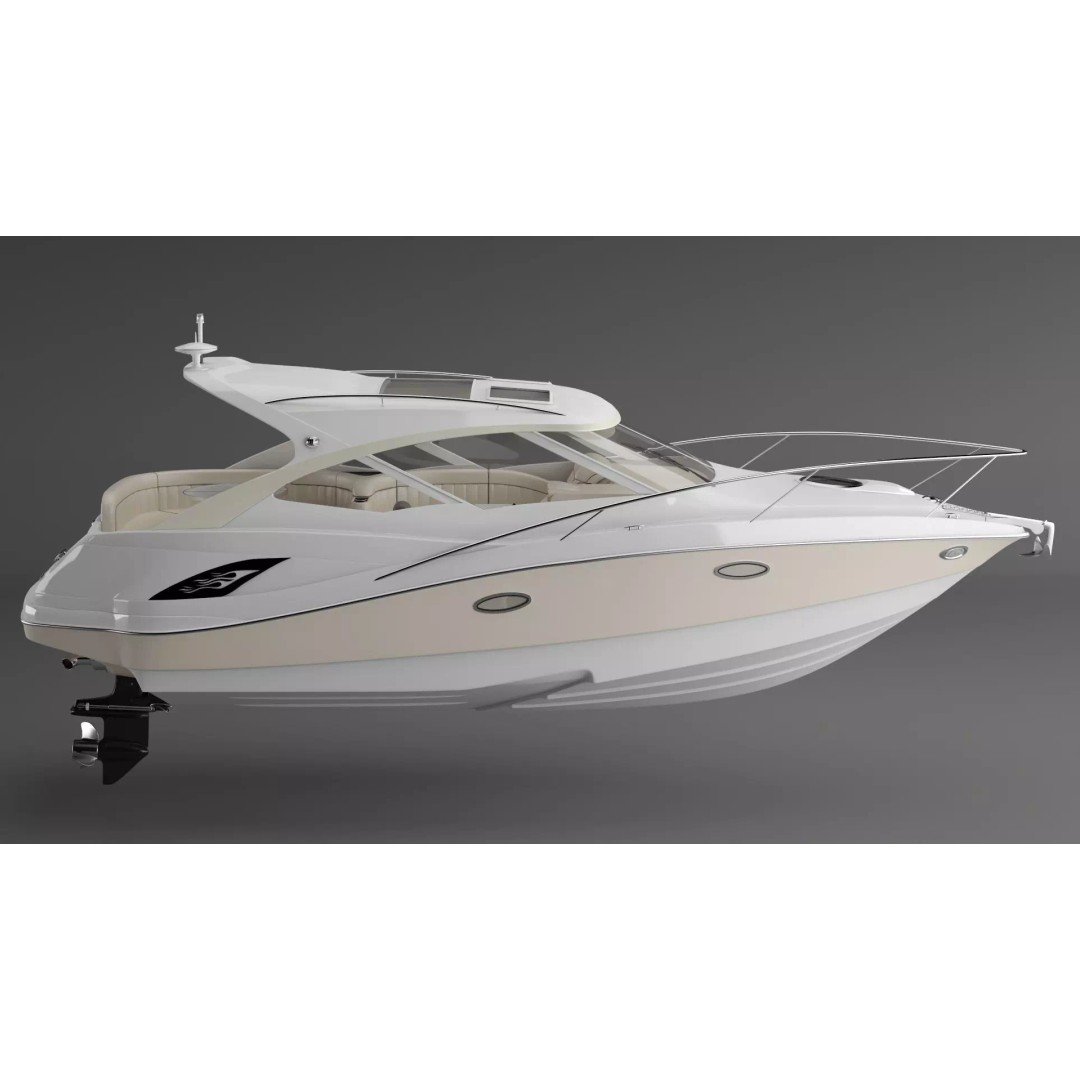 Seaboat 24ft Hardtop 3D Model – Classic Boat Scene, Corona Renderer - View 2
