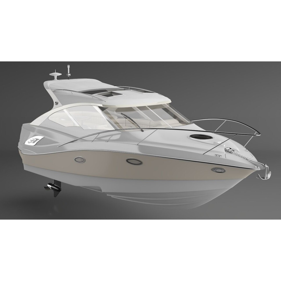 Seaboat 24ft Hardtop 3D Model – Classic Boat Scene, Corona Renderer - View 6
