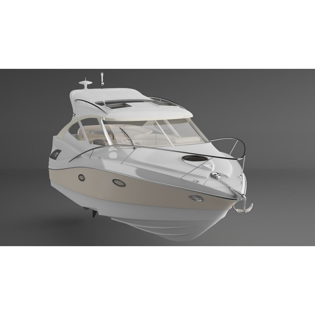 Seaboat 24ft Hardtop 3D Model – Classic Boat Scene, Corona Renderer - View 7