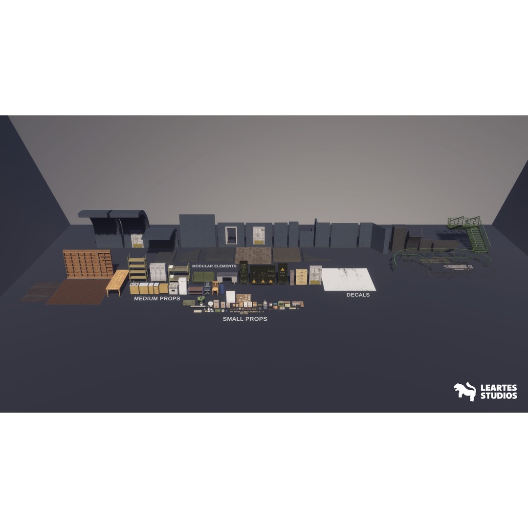 Cold War Underground Bunker 3D Model – Low Poly Game Asset, FBX, PBR