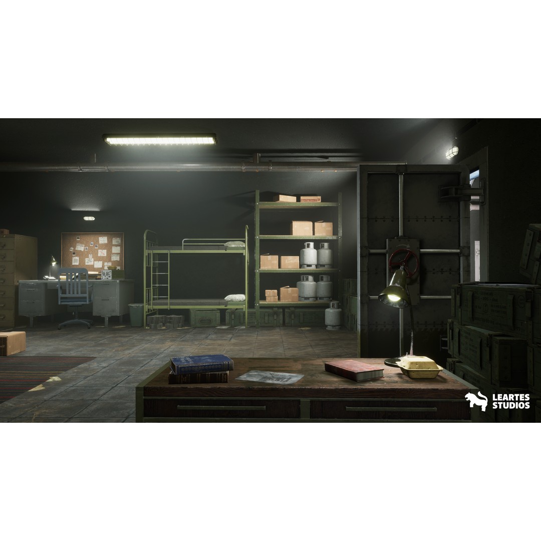 Cold War Underground Bunker 3D Model – Low Poly Game Asset, FBX, PBR - View 14
