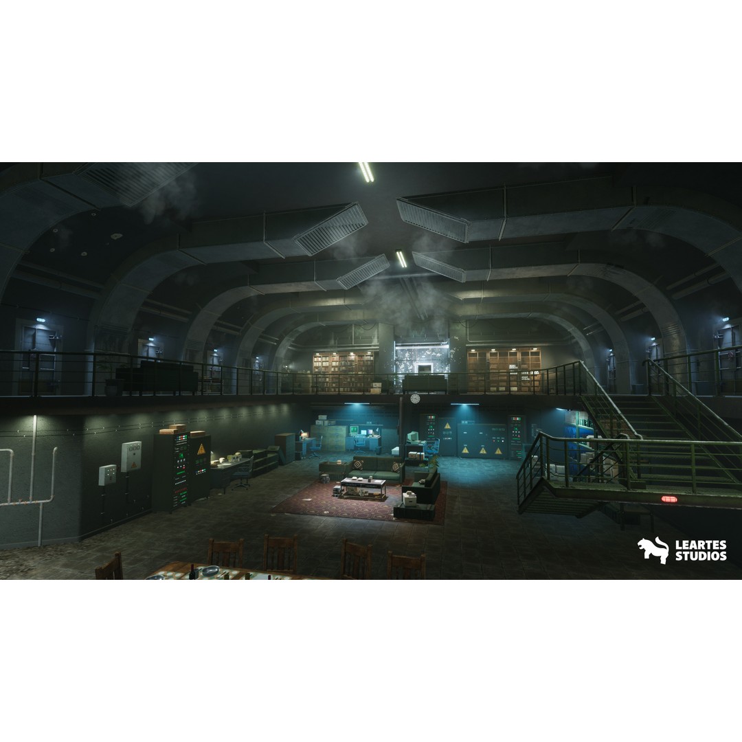 Cold War Underground Bunker 3D Model – Low Poly Game Asset, FBX, PBR - View 3