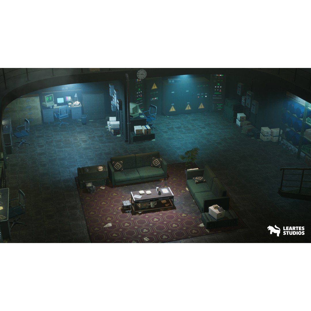 Cold War Underground Bunker 3D Model – Low Poly Game Asset, FBX, PBR - View 4