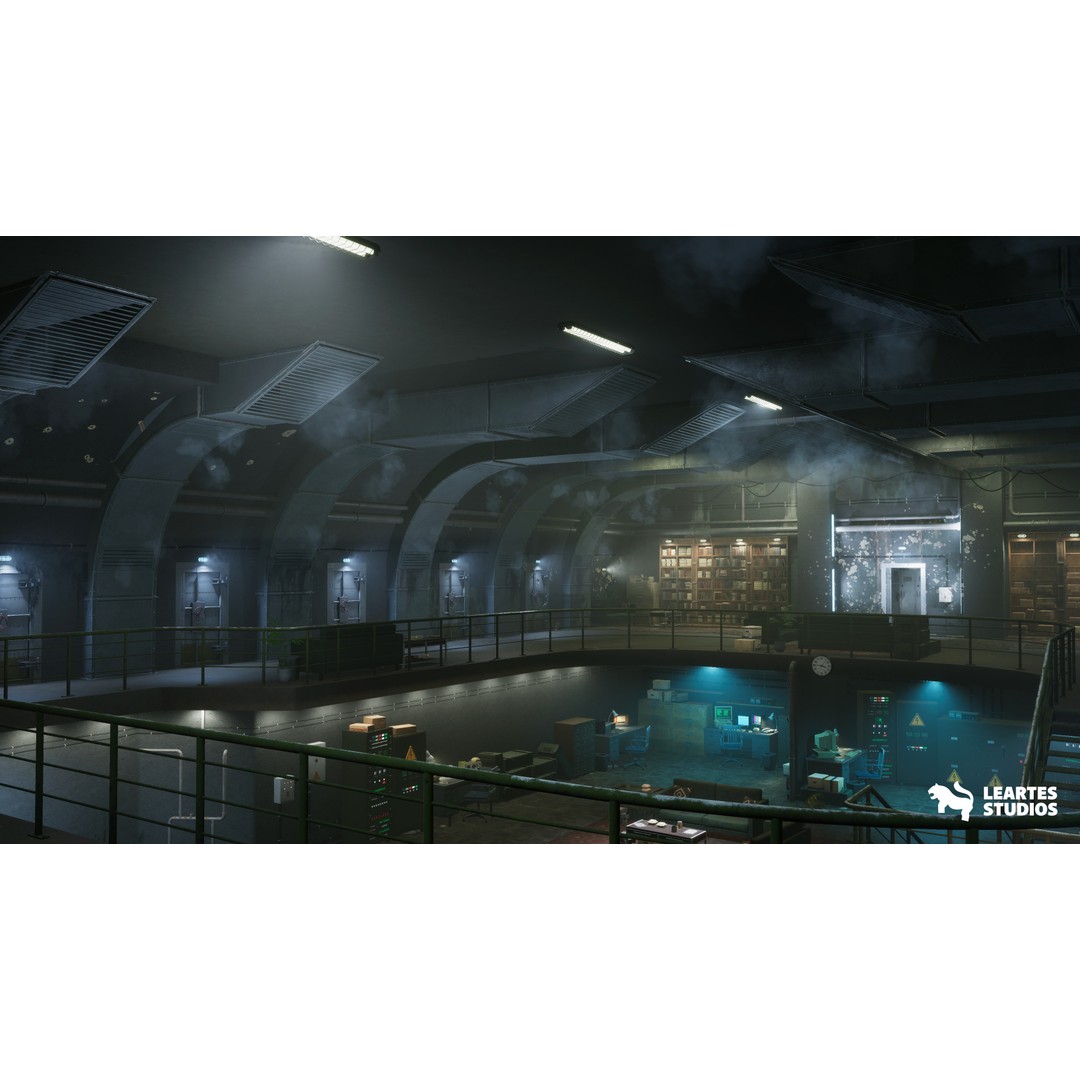 Cold War Underground Bunker 3D Model – Low Poly Game Asset, FBX, PBR - View 5