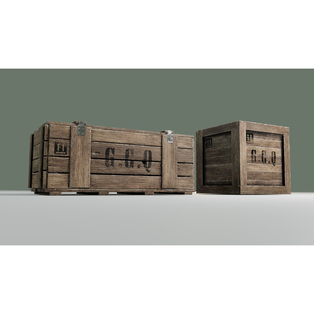 Wooden Boxes 3D Model – Low Poly PBR Asset, Blender, FBX, OBJ - View 18