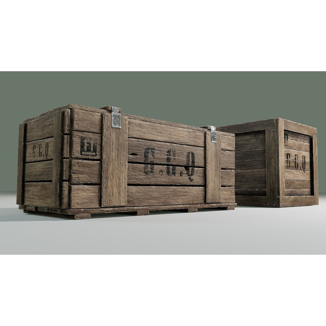 Wooden Boxes 3D Model – Low Poly PBR Asset, Blender, FBX, OBJ - View 20