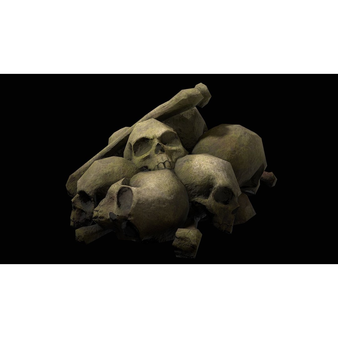 Pile of Bones and Skulls 3D Model – Low Poly Game Ready Asset, FBX - View 15