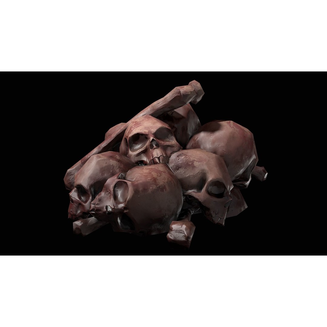 Pile of Bones and Skulls 3D Model – Low Poly Game Ready Asset, FBX - View 16