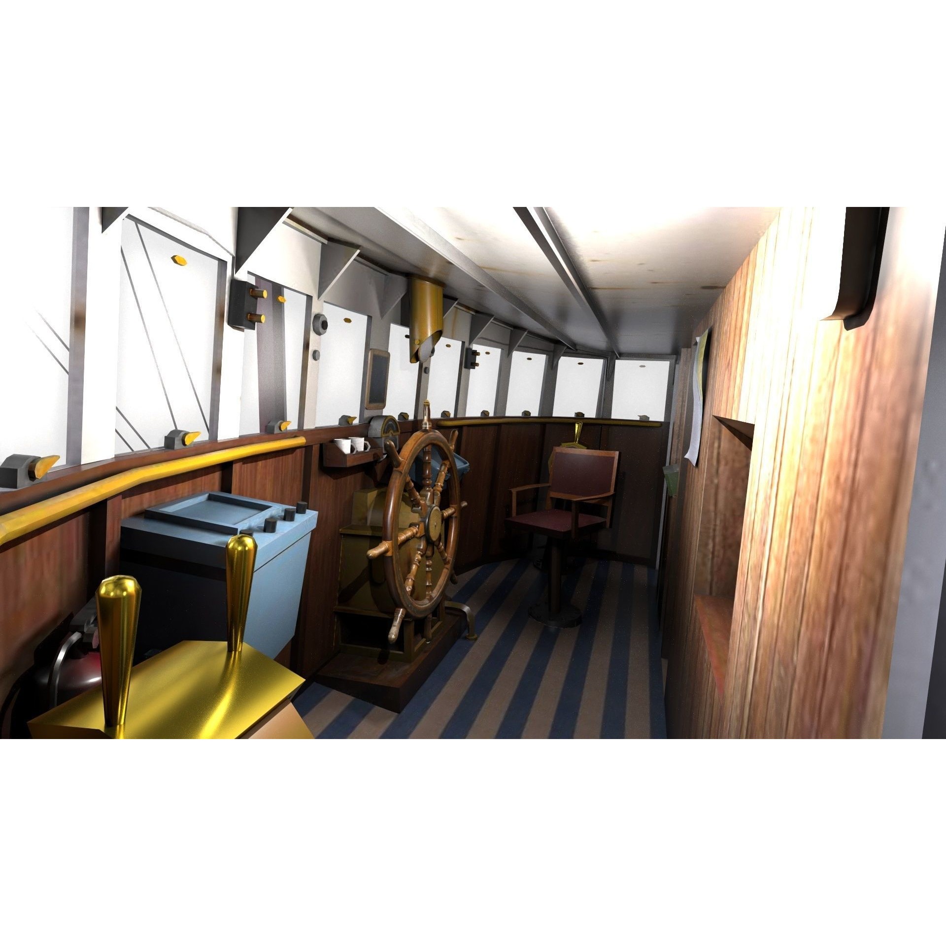 North Sea Diesel Trawler - Low-Poly Game-Ready 3D Model - View 13