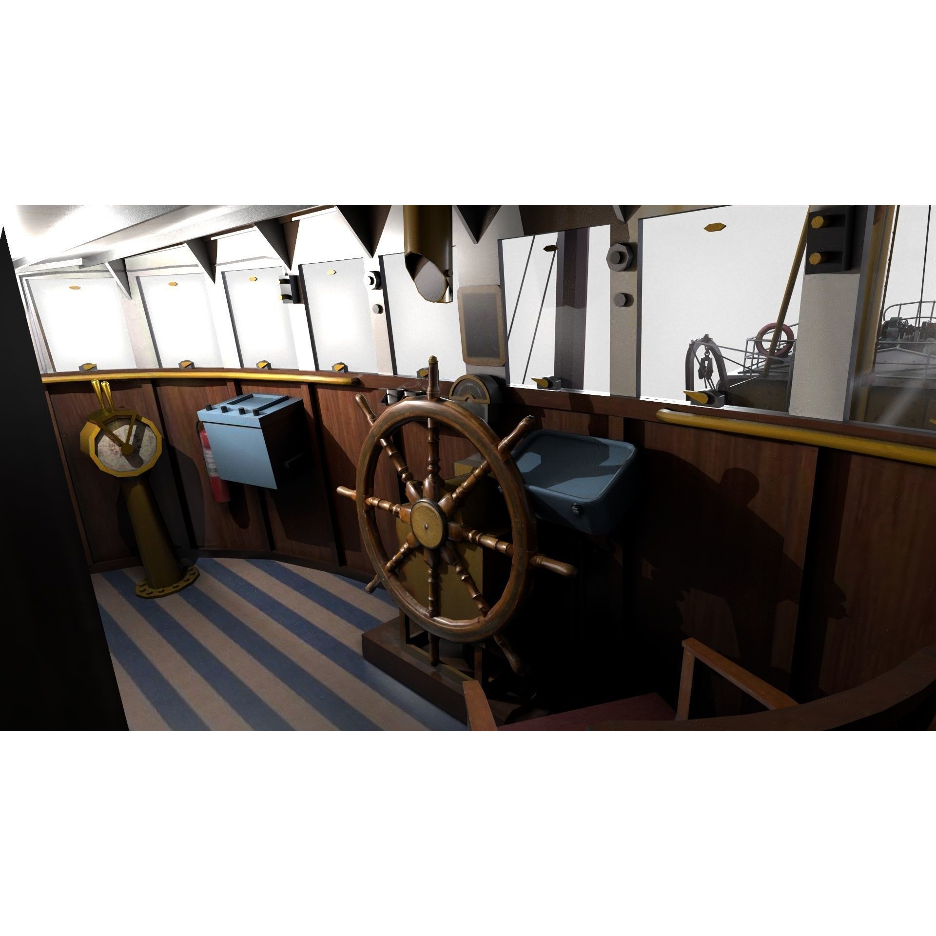 North Sea Diesel Trawler - Low-Poly Game-Ready 3D Model - View 15